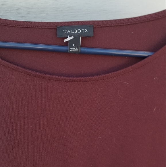 Talbots Womens L Red Bell Sleeve Blouse Relaxed Fit - Picture 2 of 6